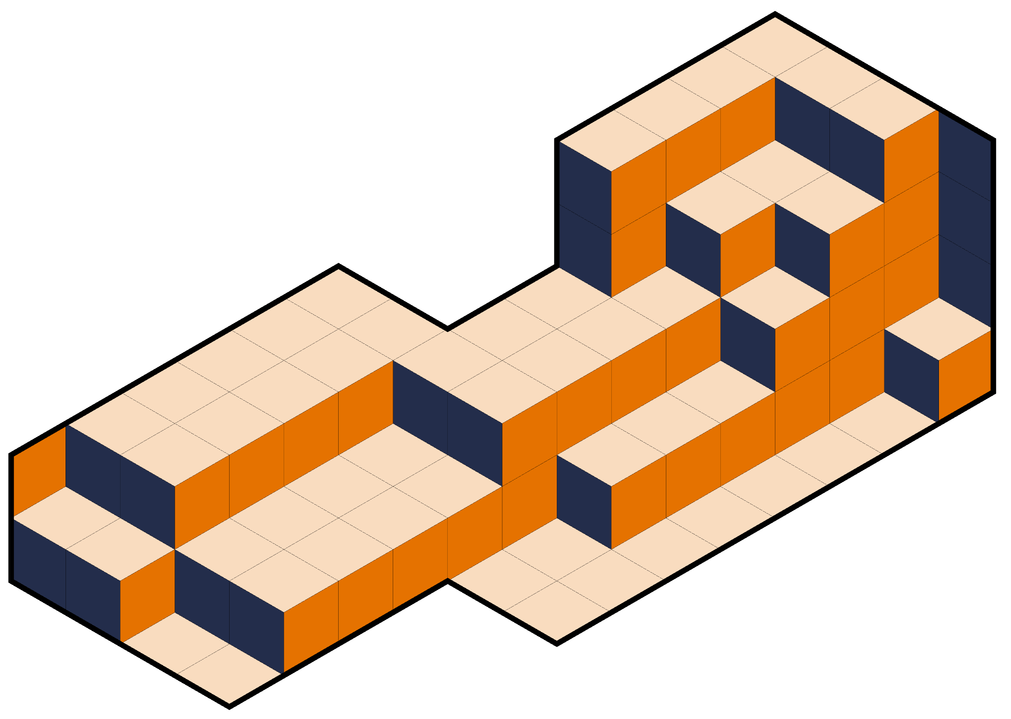 Small lozenge tiling as stepped surface